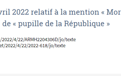 Mention « Mort pour le service de la République » et qualité de « pupille de la République »