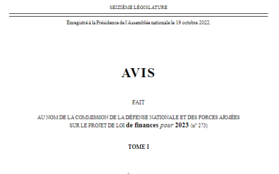 PLF 2023 : rapport pour avis “anciens combattants, mémoire et liens avec la Nation”