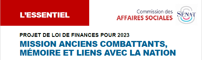 PLF 2023 : rapport pour avis du Sénat sur la mission anciens combattants, mémoire et liens avec la Nation