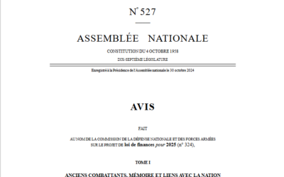 A lire, le rapport sur les crédits de la mission “Anciens combattants, mémoire et liens avec la Nation” du PLF 2025