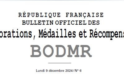 L’ANOPEX adresse toutes ses félicitations à  celles et ceux dont le nom figure au BODMR du 9 décembre 2024