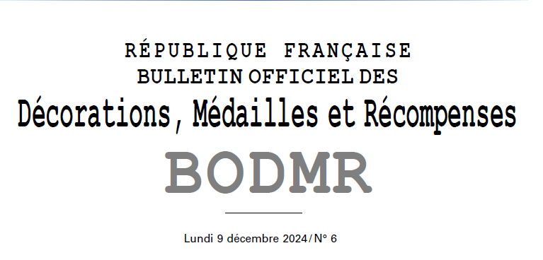 L’ANOPEX adresse toutes ses félicitations à  celles et ceux dont le nom figure au BODMR du 9 décembre 2024