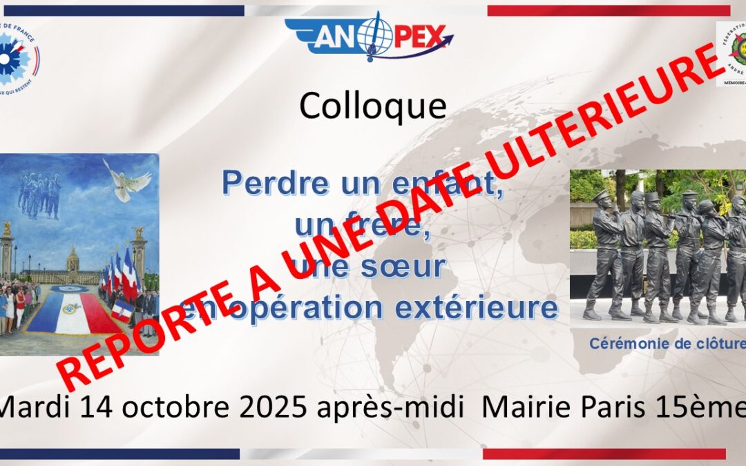 Colloque du 14 octobre 2025 : Perdre un enfant, un frère, une sœur en opération extérieure