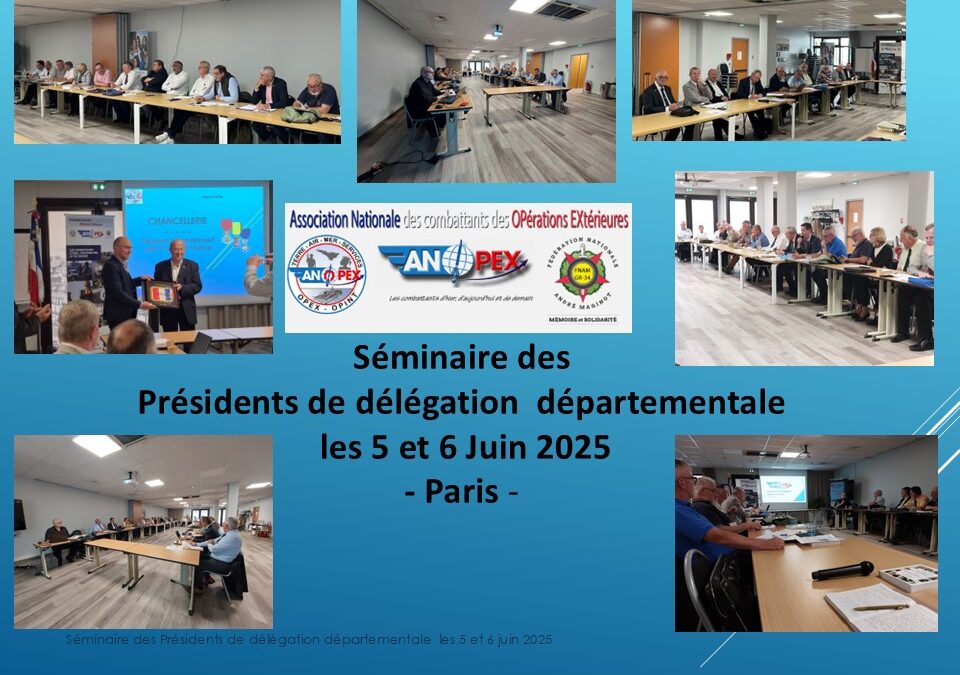 L’ANOPEX en séminaire les 5 et 6 juin 2025